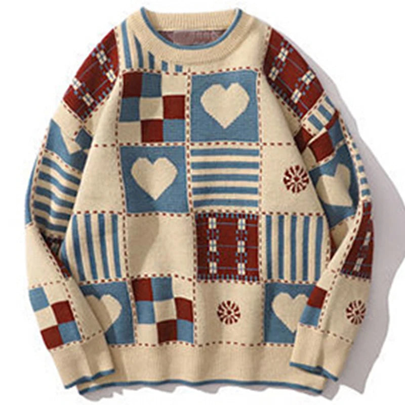 Vintage Sweater Men Hip Hop Streetwear