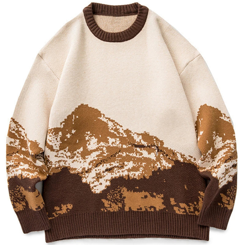 Vintage Japanese Style Snow Mountain Knitted Sweater