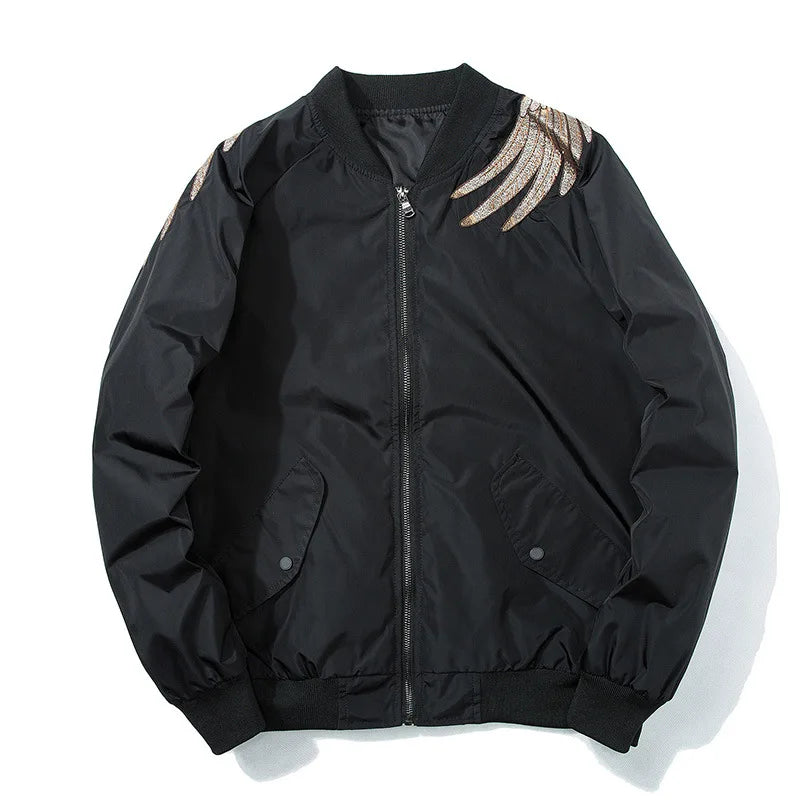 Bird Embroidery Baseball Jacket