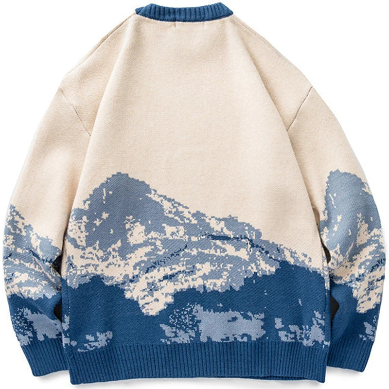 Vintage Japanese Style Snow Mountain Knitted Sweater