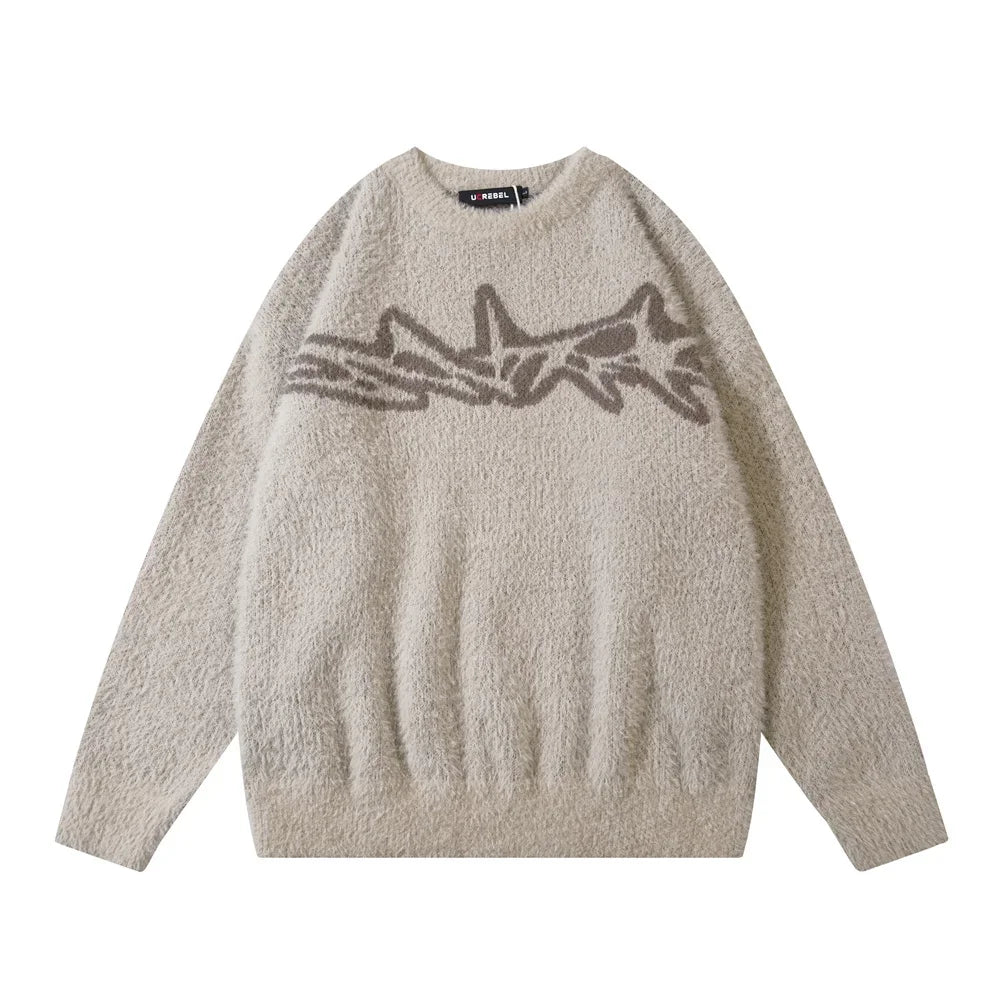 Knitted Sweater Mens Autumn Winter Loose Casual Long Sleeve Sweater