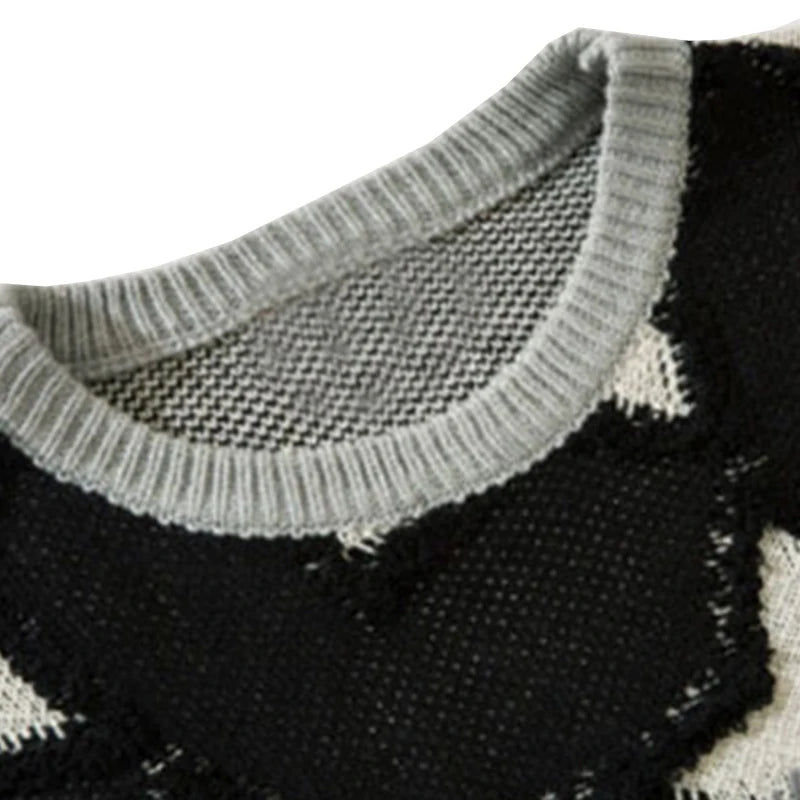 Vintage Five Pointed Star Sweater For Men