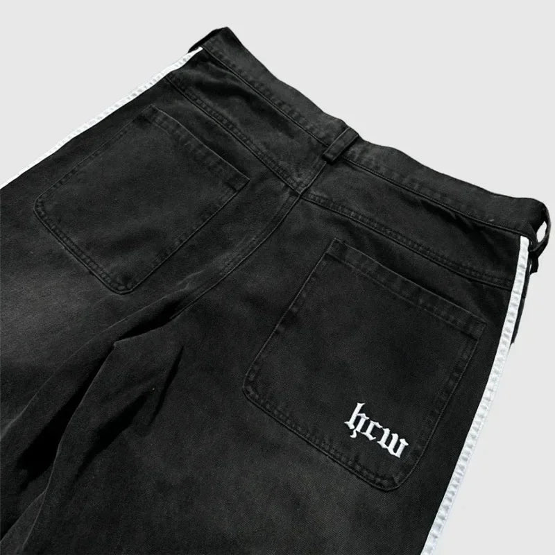 Baggy Jeans High Quality Embroidered Striped Sweatpants
