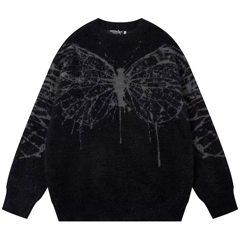 Butterfly Jacquard Zipper Cardigan Men's Sweaters