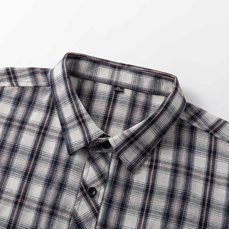 Men's Plaid Flannel Loose Street Long Sleeve Casual Shirt