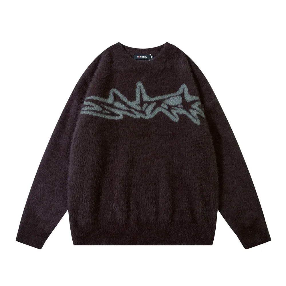 Knitted Sweater Mens Autumn Winter Loose Casual Long Sleeve Sweater
