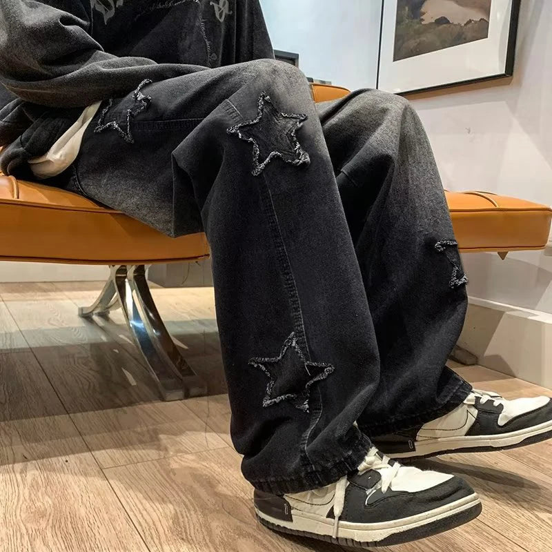 Stars Patchwork Men Jeans