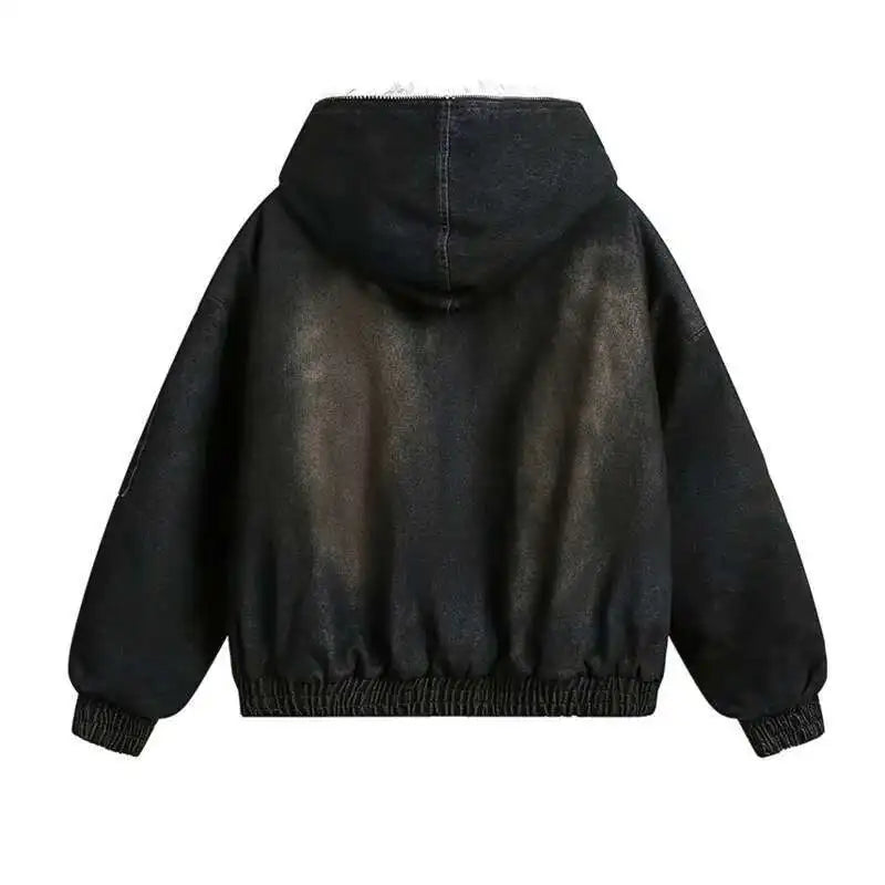 Menswear Thickened Denim Quilted Padded Jackets
