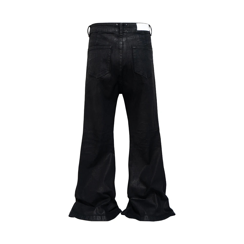 Streetwear Black Glue Coated Boot Cut for Men