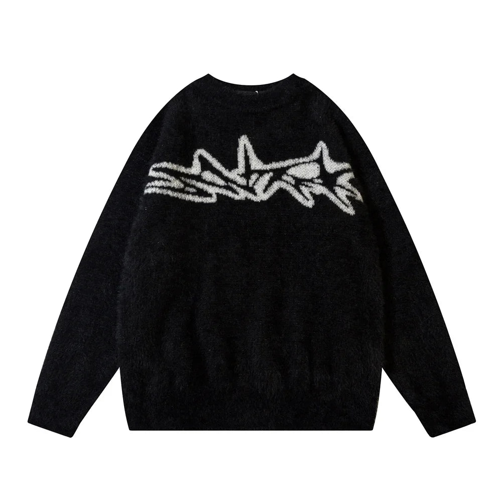 Knitted Sweater Mens Autumn Winter Loose Casual Long Sleeve Sweater