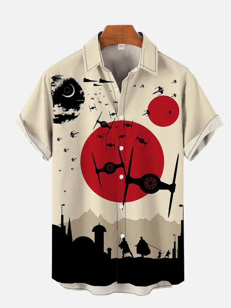 Japanese High-End Art Men's Short-Sleeved Shirt