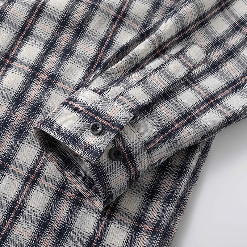 Men's Plaid Flannel Loose Street Long Sleeve Casual Shirt