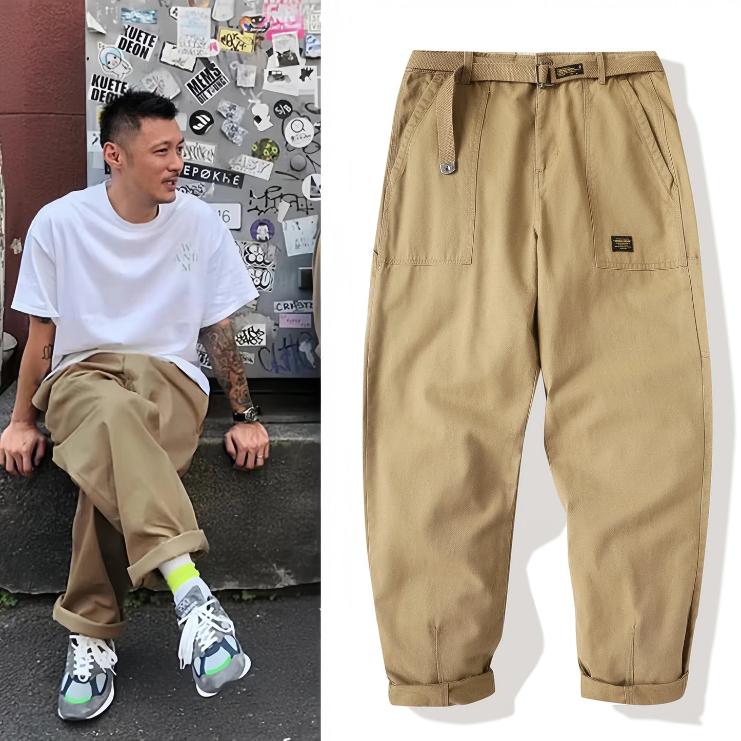 Cargo Pants Man Straight Casual Baggy Pants