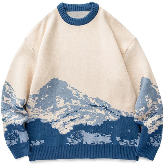 Vintage Japanese Style Snow Mountain Knitted Sweater