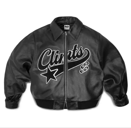 Mens Hip Hop Leather Retro Embroidery Jacket Motorcycle Wear
