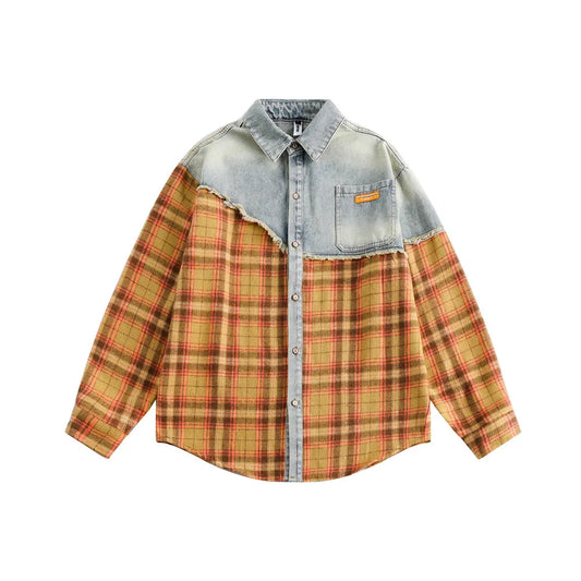 High Street Lapel Pocket Single Breasted Long Sleeve Shirts