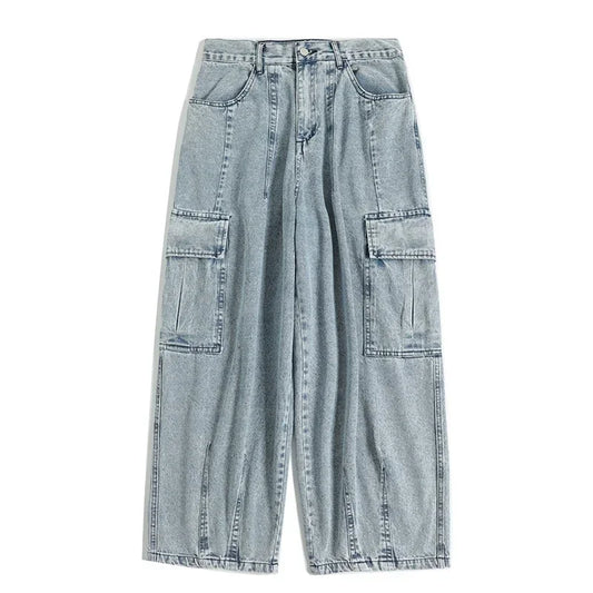 Men's Oversize Cargo Korean Black Wide Pants