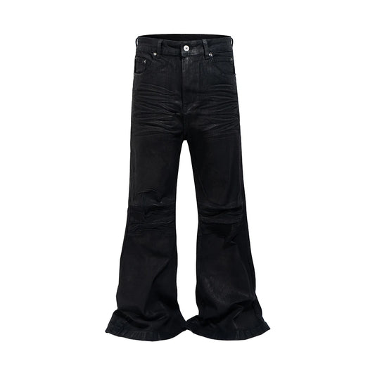 Streetwear Black Glue Coated Boot Cut for Men