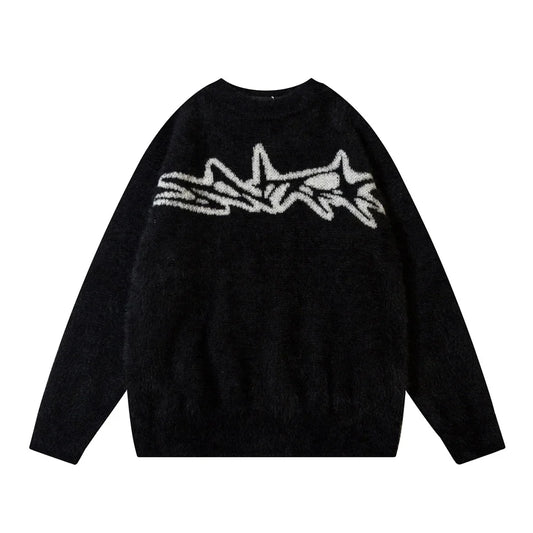 Knitted Sweater Mens Autumn Winter Loose Casual Long Sleeve Sweater